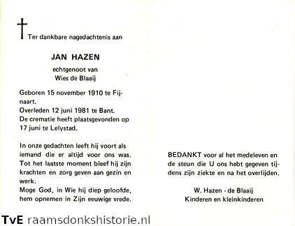 Jan Hazen Wies de Blaaij