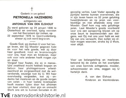 Pietronella Hazenberg Antonius van den Elshout