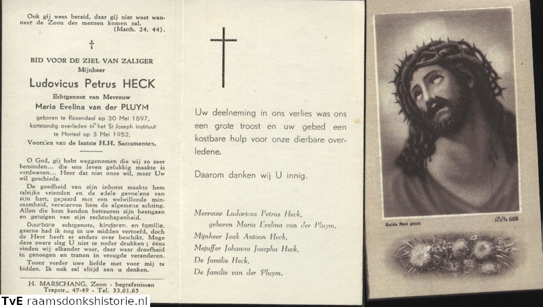 Ludovicus Petrus Heck Maria Evelina van der Pluym