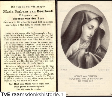 Maria Barbara van Heerbeek Jacobus van den Bors