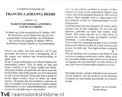 Francisca Johanna Heere Marinus Hendrikus Antonius van de Clundert