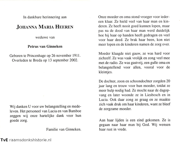 Johanna Maria Heeren Petrus van Ginneken