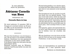 Adrianus Cornelis van Hees Petronella Maria de Jong