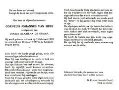Cornelis Johannes van Hees Dirkje Klaziena de Graaf