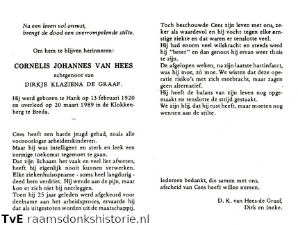 Cornelis Johannes van Hees Dirkje Klaziena de Graaf