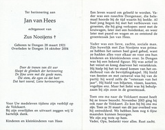 Jan van Hees  Zus Nooijens