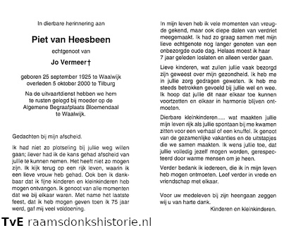 Piet van Heesbeen Jo Vermeer