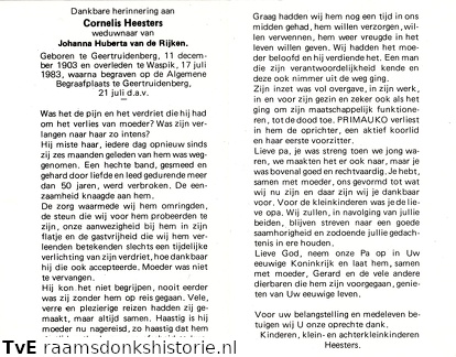 Cornelis Heesters Johanna Huberta van de Rijken