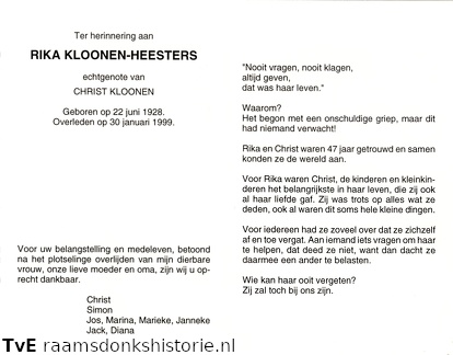 Rika Heesters Christ Kloonen