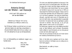 Antonia van Heeswijk Jan van der Wielen