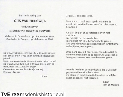 Gijs van Heeswijk Mientje Roovers