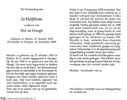 Jo Heijblom Dré de Hoogh