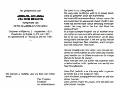 Adriana Johanna van der Heijden Petrus Martinus Vreijsen