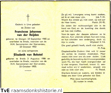Franciscus Johannes van der Heijden Elisabeth van Bokstel