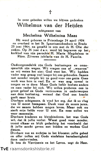 Wilhelmus van der Heijden Mechelina Wilhelmina Maas
