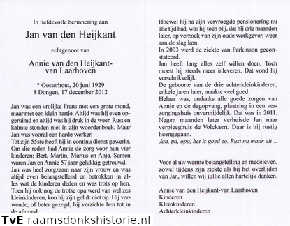 Jan van den Heijkant Annie van Laarhoven