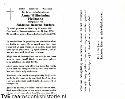 Anna Wilhelmina Heijmans Hendricus Hubertus Snijders