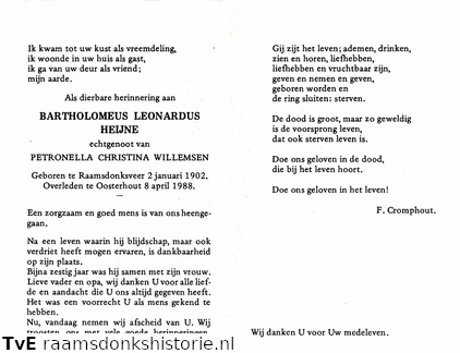 Bartholomeus Leonardus Heijne Petronella Christina Willemsen