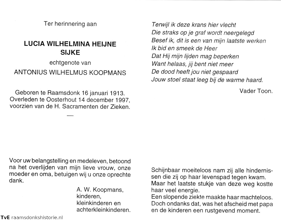 Lucia Wilhelmina Heijne Antonius Wilhelmus Koopmans