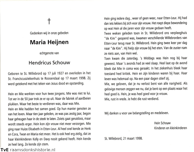 Maria Heijnen Hendricus Schouw