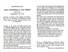 Anna Petronella van Heijst Adrianus de Vos