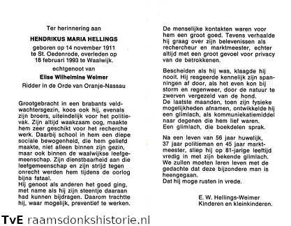 Hendrikus Maria Hellings Elisa Wilhelmine Welmer