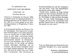Adrianus van Helmond Geerdina Roeven