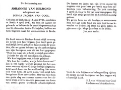 Johannes van Helmond Sophia Jacoba van Gool