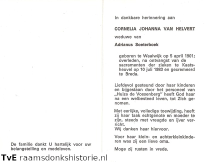 Cornelia Johanna van Helvert Adrianus Soeterboek