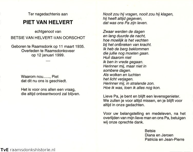 Piet van Helvert Betsie van Oorschot