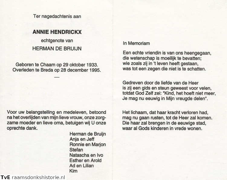 Annie Hendrickx Herman de Bruijn