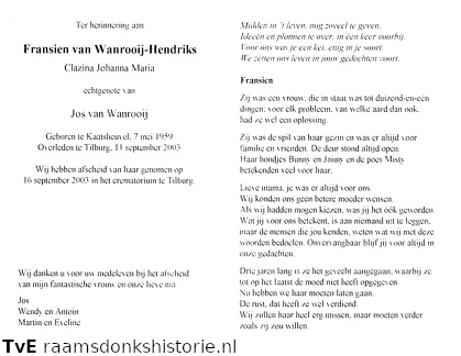 Clazina Johanna Maria Hendriks Jos van Wanrooij