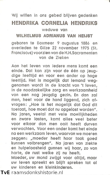 Hendrika Cornelia Hendriks Wilhelmus Adrianus van Heijst