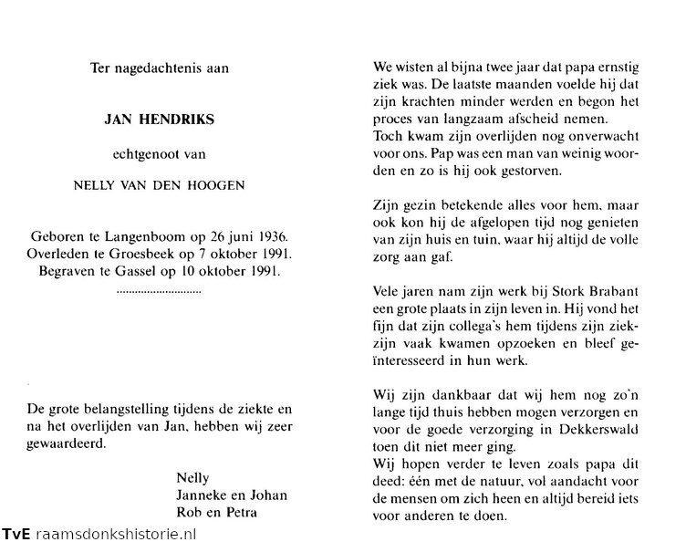 Jan Hendriks Nelly van den Hoogen