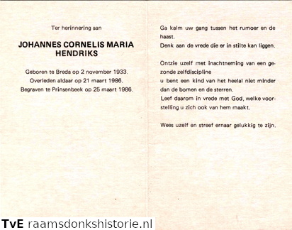 Johannes Cornelis Maria Hendriks