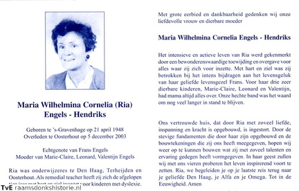 Maria Wilhelmina Cornelia Hendriks Frans Engels