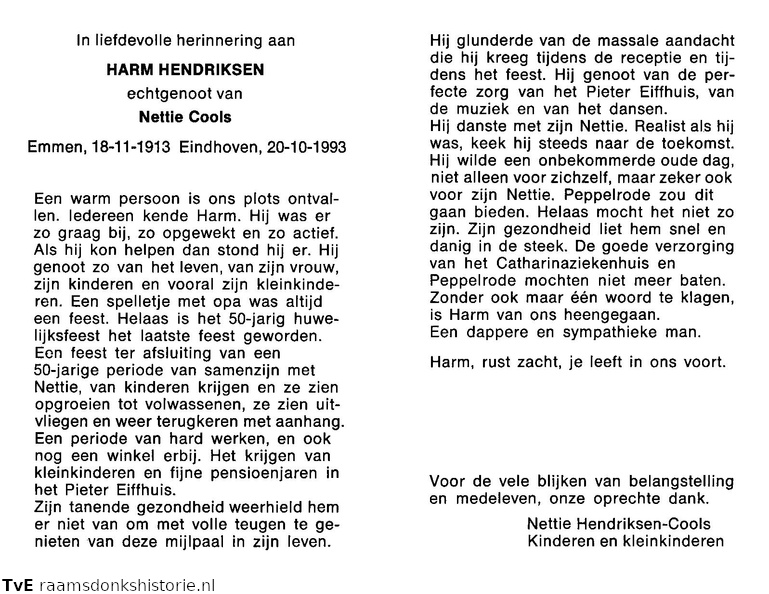 Harm Hendriksen Nettie Cools