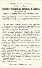 Cornelis Wilhelmus Antonius Hendrikx Maria Johanna Wilhelmina Wolthaar