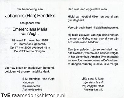 Johannes Hendrikx Emerenciana Maria van Vught