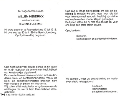 Willem Hendrikx Clasina Fijneman