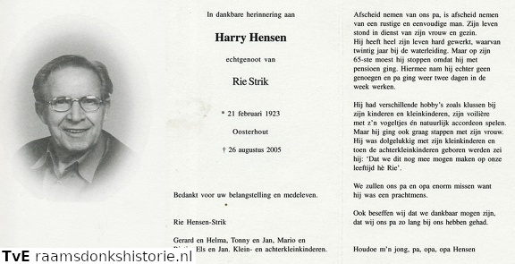 Harry Hensen, Rie Strik