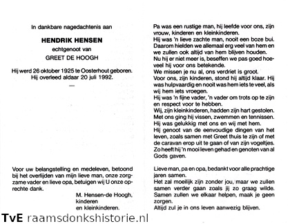 Hendrik Hensen Greet de Hoogh