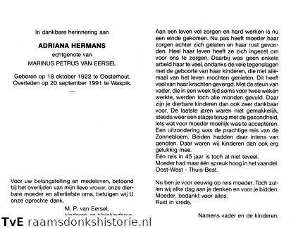 Adriana Hermans Marinus Petrus van Eersel