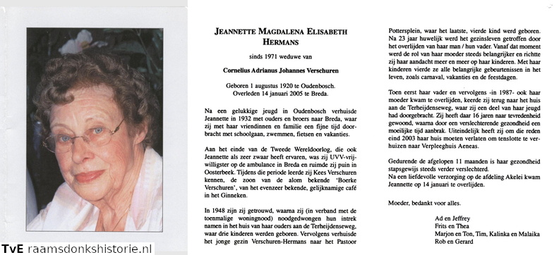 Jeannette Magdalena Elisabeth Hermans Cornelius Adrianus Johannes Verschuren