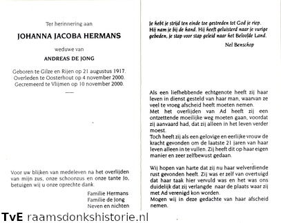 Johanna Jacoba Hermans Andreas de Jong