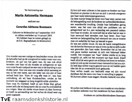 Maria Antonetta Hermans Gerardus Adrianus Boemaars