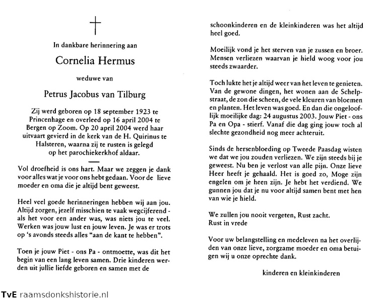 Cornelia Hermus Petrus Jacobus van Tilburg