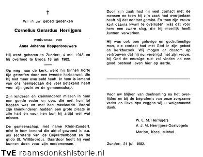 Cornelius Gerardus Herrijgers Anna Johanna Hoppenbrouwers