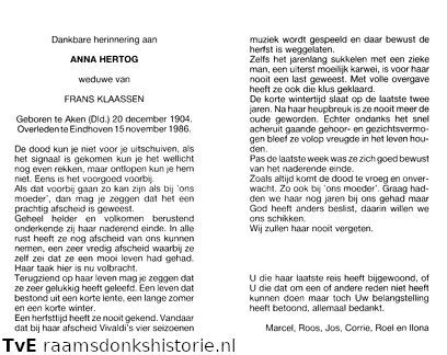 Anna Hertog Frans Klaassen