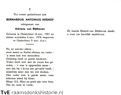 Bernardus Antonius Heshof Adriana van Rijthoven